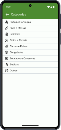 Categorias dos alimentos